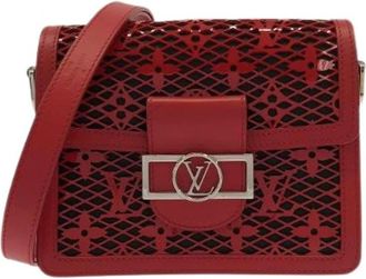Louis Vuitton Pre-owned Monogram Lace Dauphine Mini Schoudertas - Dames - Vintage Schoudertas - Rood - ONE Size - Leer - Vintage