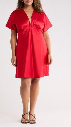 Renee C Deep V-Neck Cocktail Dress in Red at Nordstrom Rack, Size 2X