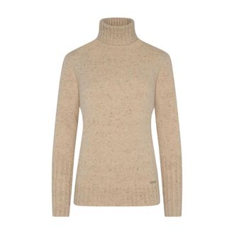 Kiton Cashmere Polo Neck Jumper - Dames - Cashmere truien - Beige - 2XS - Leer - Truien & Vesten