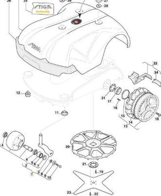 STIGA Sports Conjunto De Rueda Derecha (solo V10) Original Stiga - 1126-1095-01