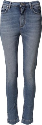 Dolce & Gabbana Womens Blue Washed Cotton Skinny Jeans