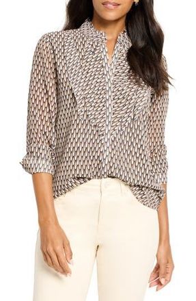 Nic+Zoe Abstract Dot Chiffon Top in Neutral Multi at Nordstrom Rack, Size Medium