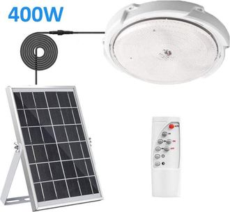 Trade Shop Trade Shop Traesio - Trade Shop - Plafoniera Faro Led Pannello Solare 400 W Con Sensore Crepuscolare Ip65 Externa