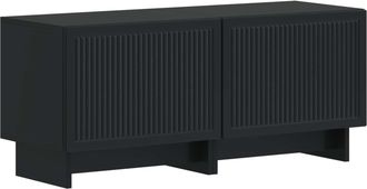 vidaXL Mueble De Tv Negro Madera De Ingenier&iacute;a Vidaxl