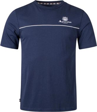 Aquascutum Active Piping Design marineblauw T-shirt