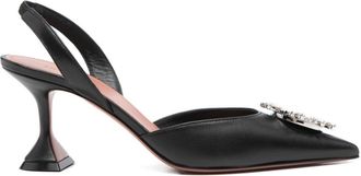 Amina Muaddi Begum Leather Slingback Pumps-Donna