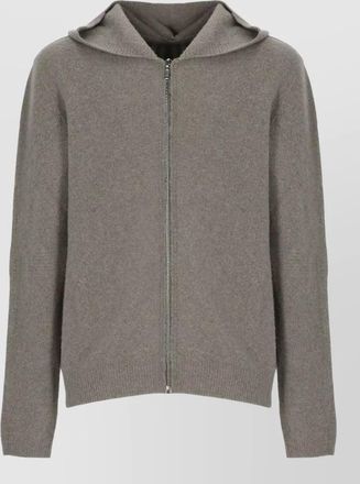 Rick Owens cashmere zip-up hooded jacket