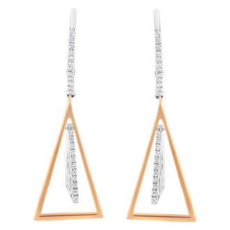 House of Brilliance 14K Rose and White Gold 3/8 Ct Diamond Windchime Drop and Dangle Earring at Nordstrom