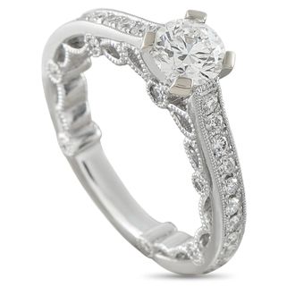 Luxury Bazaar 18K White Gold 1.0ct Diamond Milgrain Lace Engagement Ring MF09-070826
