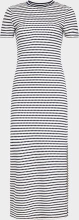 Ramy Brook Skye Stripe Short-Sleeve Midi Dress