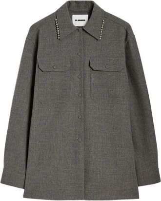 Jil Sander Camicia con decorazione - Grigio
