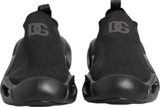 Dolce & Gabbana Black Slip On Wave Low Top Sneakers Mens Shoes