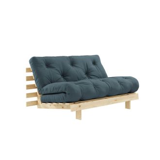 Karup Design Sof&aacute; cama 140x200cm de madera natural y tejido - aceite azul
