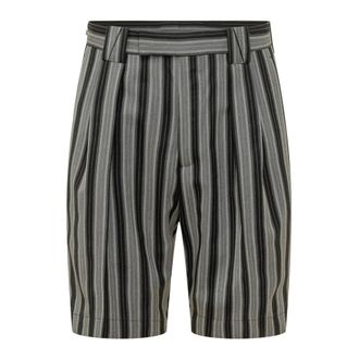 Versace Casual Shorts, male, Black, Size: L Pinstripe Wool Oversized Pants