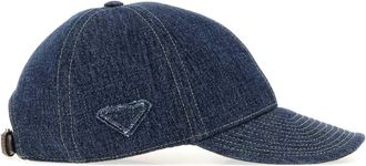 Prada Mens Denim Baseball Cap Navy Cotton