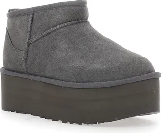 UGG Womens Boots Ultra Mini Classic Grey Suede Leather