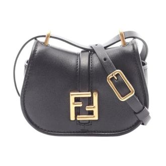 Fendi Pre-owned Mini Bags, female, Black, Size: ONE SIZE Pre-owned Come On Nano Leather Shoulder Bag