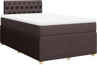 vidaXL Cama Box Spring Con Colch&oacute;n Tela Marr&oacute;n Oscuro 120x190 Cm Vidaxl