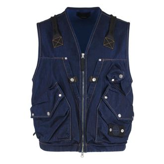 Stone Island Utility Gilet - Heren - Bodywarmers - Blauw - L - Katoen - Jassen