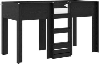 vidaXL Cama Litera Para Ni&ntilde;os Roble Negro 75 X 190 Cm Vidaxl