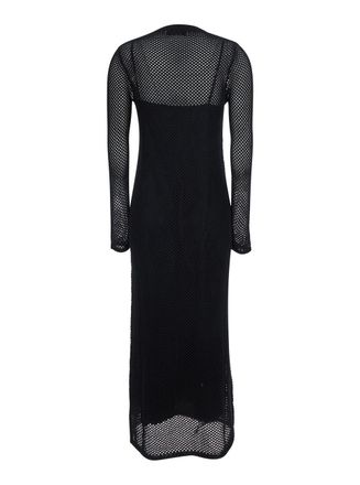 Jucca Perforated Mesh Long-Sleeve Dress - Black