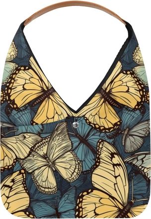 Generic Butterfly Reusable Lightweight Grocery Bags - Foldable Into Compact Pouch, Washable & Sturdy, Multipurpose for Shopping and Travel