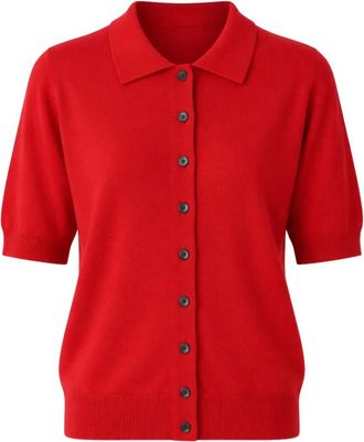 Meimeij Su&eacute;ter Lana de Manga Corta - Knitwear - Mujer - Rojo - XS