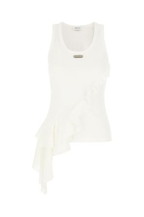Alexander McQueen Ivory Solid Round Neck Top