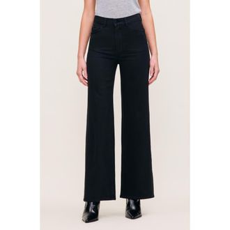 DL1961 Hepburn High Waist Wide Leg Jeans in Jet Black Vintage at Nordstrom Rack, Size 23