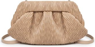 Themoir&egrave; Beige Textured Ruched Shoulder Bag