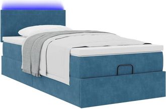 vidaXL Estructura De Cama Otomana Colch&oacute;n Terciopelo Azul Oscuro Vidaxl