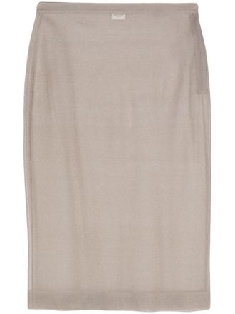 Saint Laurent knitted pencil midi skirt - Grey