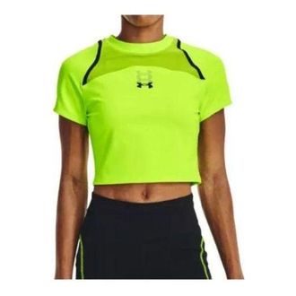Under Armour (WMNS) Under Armour Run Anywhere Crop T-shirt Neon Yellow 1376816-369