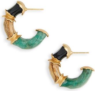 Zimmermann Wisp Jasper Hoop Earrings in Antique Gold/Multi Angm at Nordstrom