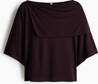 H&M Jerseyshirt mit Cape-Detail - Dunkles Pflaumenlila