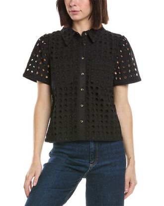 CeCe by Cynthia Steffe Cece Collared Button Down Swing Top
