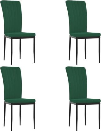 vidaXL Sillas de comedor 4 unidades terciopelo verde oscuro Vidaxl