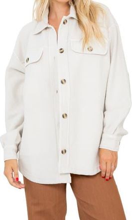 Stoosh Fleece Shacket in Stone at Nordstrom Rack, Size X-Large