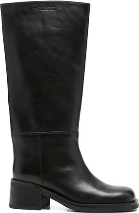 Patrizia Pepe block-heel boots - women - Calf Leather/Rubber/Calf Leather/Calf Leather - 40 - Black