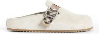 Burberry Suede Buckle Mule Slippers