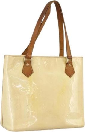 Louis Vuitton Pre-owned Vintage Handtas van Gepatenteerd Leer - Dames - Vintage Shopper - Beige - ONE Size - Leer - Vintage