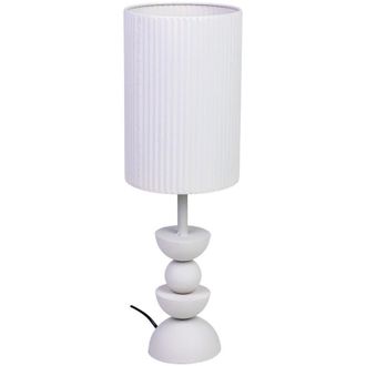 Wanderlust Deco L&aacute;mpara De Mesa De Metal Blanco 18x18x56h Cm