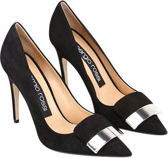 Sergio Rossi Black Suede 1sr Pumps Size 38