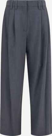 Brunello Cucinelli Tropical wool tailored Pants with Monili detail Female 46