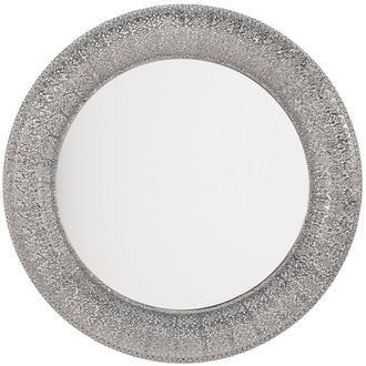 Beliani Beliani - Espejo De Pared Redondo Plateado 80 Cm Pieza Decorativa Pintada Channay