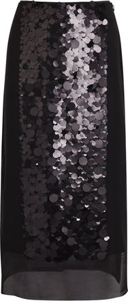 Joseph Cambo Sequin-embellished Voile Midi Skirt - Black - 42 (UK14 / L)