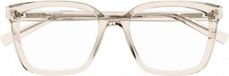 Saint Laurent Square Full-Rim Acetate Eyeglasses - Beige