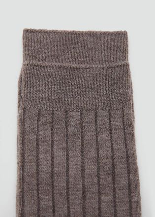 Mango Calzini misto lana coste marrone medio - Donna - Taglia unica - MANGO