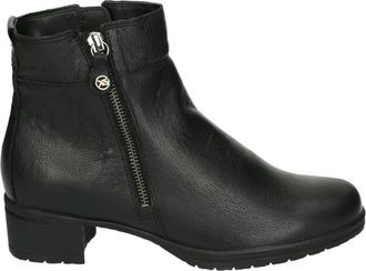 Hartjes Westerse stijl zwarte leren laarzen - Dames - Laarzen met Hak - Zwart - 37 EU - Leer - Schoenen