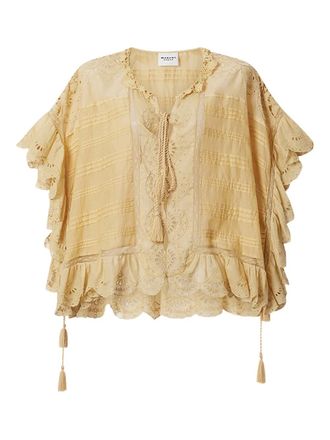 Isabel Marant Payton top met ruches - Geel